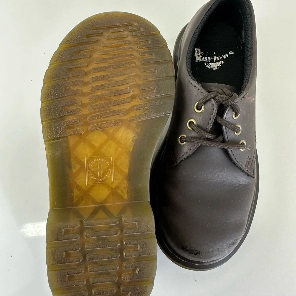 Dr. Martens 1461 J Softy Toe Dark Brown Leather Shoes KIDS  Size 12